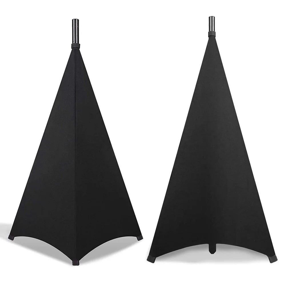 Universal Speaker Stand Cover Tripod Stand Cover Height Flexible Stretchable Floor Equipment Tool Blind Accessories Peaceful Pleasures Health and Wellness Black Three Side