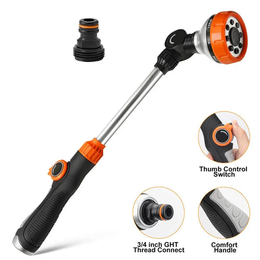 Garden Hose Wand Sprayer – 8 Patterns, 180° Swivel Head Garden Hose Wand Peaceful Pleasures Health and Wellness