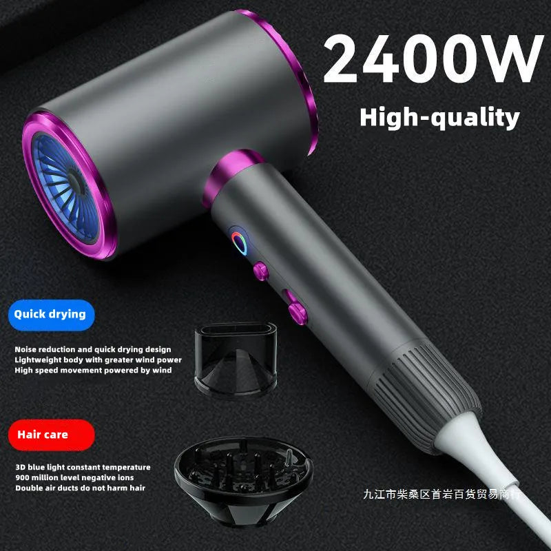 Hot Selling High-Speed Hair Dryer 2400W High-Power Silent Constant Temperature Hair Care Home Hair Salon Hammer Hair Dryer Peaceful Pleasures Health and Wellness