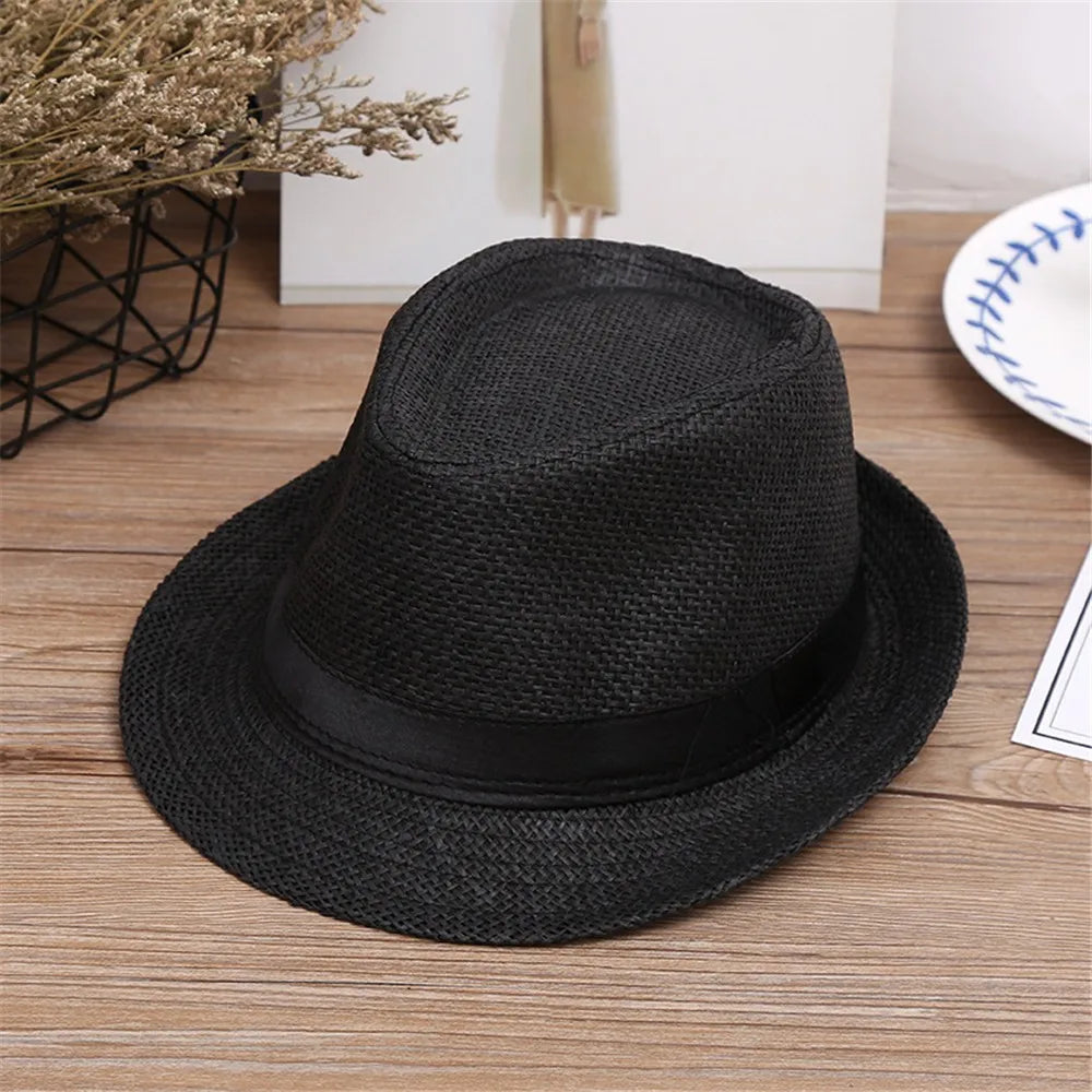 Children Kids Summer Beach Straw Hat Jazz Panama Breathable Hat Large Brim Outdoor Breathable Hats Girls Boy Sunhat Peaceful Pleasures Health and Wellness A