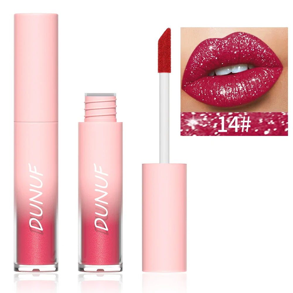 DUNUF Pearlescent Lipstick – Waterproof Long-Lasting Lip Gloss