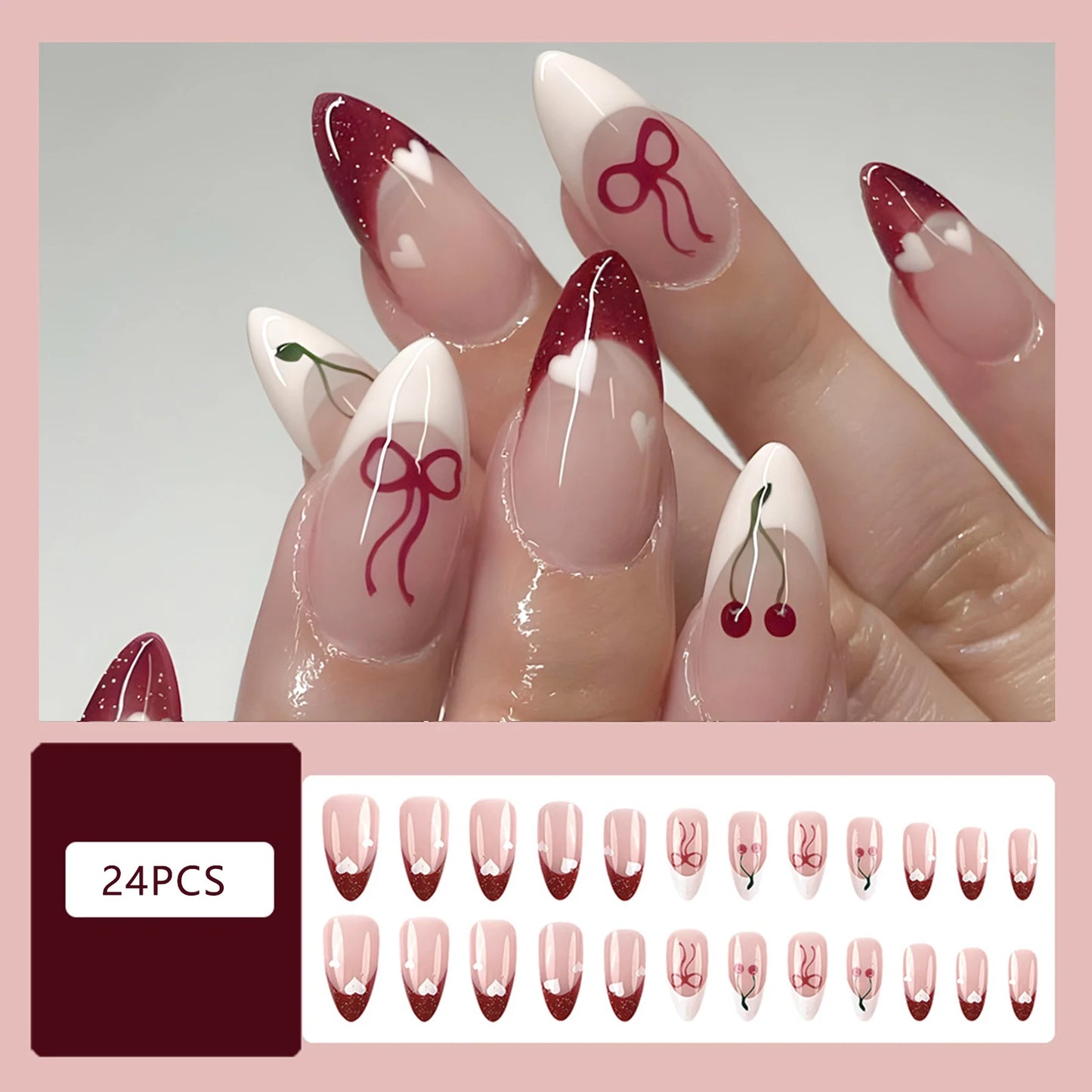 24PCS Blue Cat Eye False Nails Short Round Cute Press on Nails Wearable Full Cover Ins Flowers Pattern Fake Nail Tips for Girls Peaceful Pleasures Health and Wellness Z5