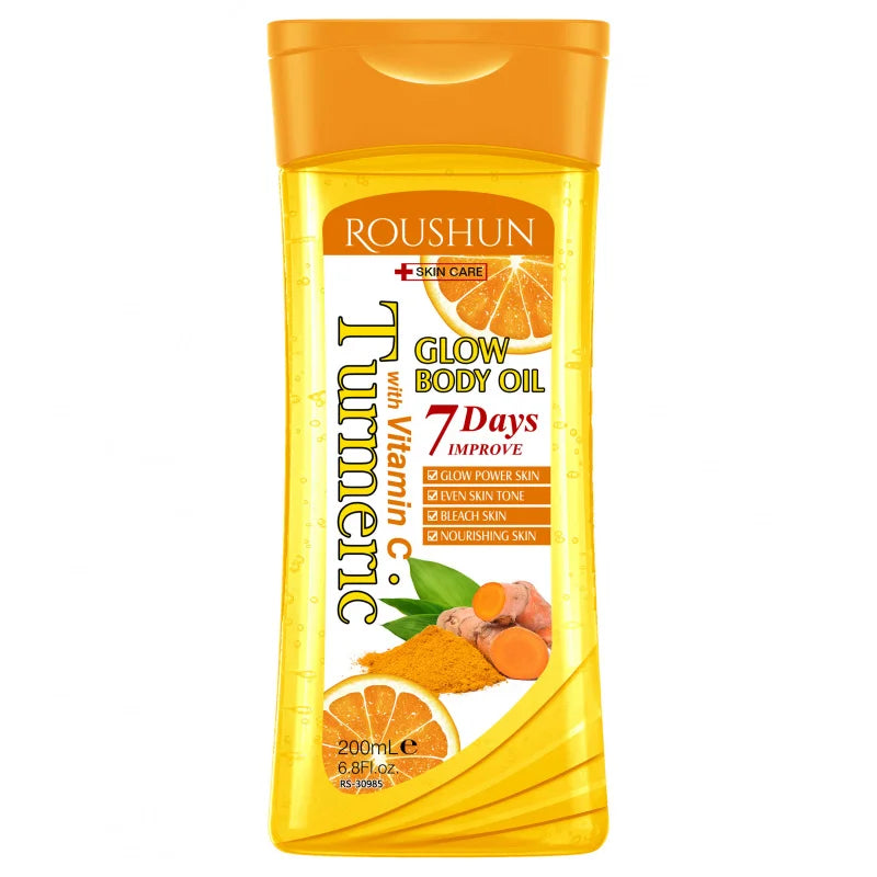 200ml Turmeric VITAMIN C Body Oil Body Skin Care Oil Moisturizing Hydrating Care Suitable for All Seasons Body Face Hand Peaceful Pleasures Health and Wellness