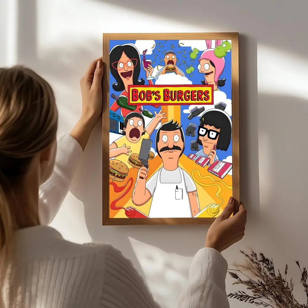 Bob's Burgers Poster – Self-Adhesive Waterproof Wall Art Wall Art Poster Peaceful Pleasures Health and Wellness White3 30X40cmNoframe
