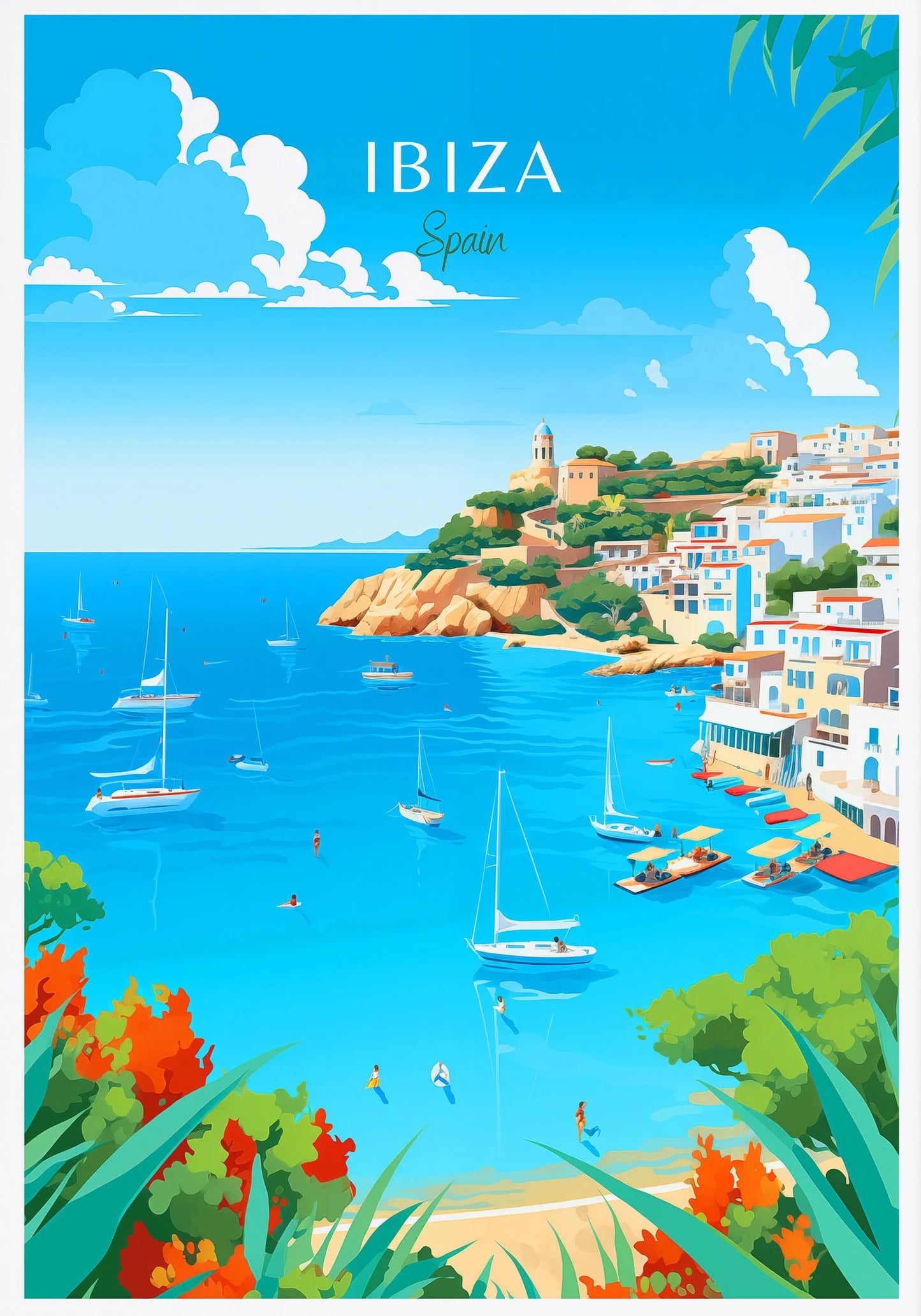Spain Travel Poster Canvas Print | Barcelona Madrid Granada Wall Art Canvas Wall Art Peaceful Pleasures Health and Wellness