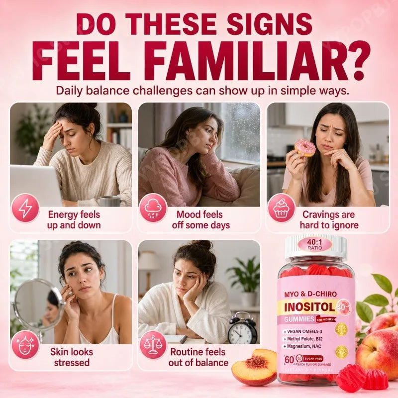 Inositol Gummies for Women 40:1 – Folate, B12, Magnesium & NAC