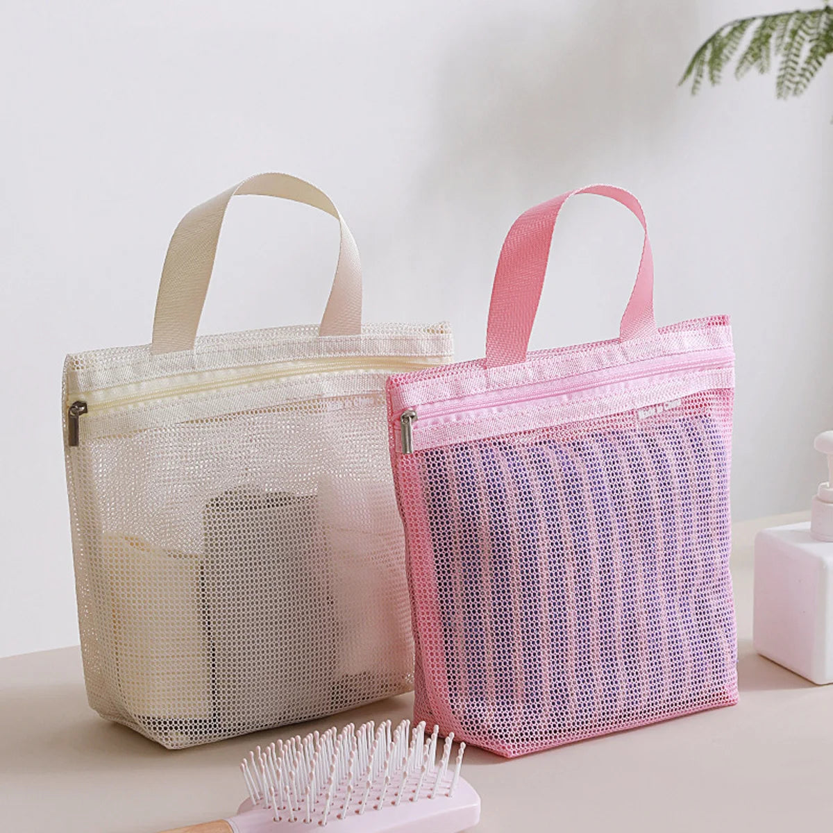  1PCS Travel Portable Mesh Cosmetic Toiletry Tote Bags Skin Care Product Organizer Travel Washing Bath Accessories Bags Peaceful Pleasures Health and Wellness
