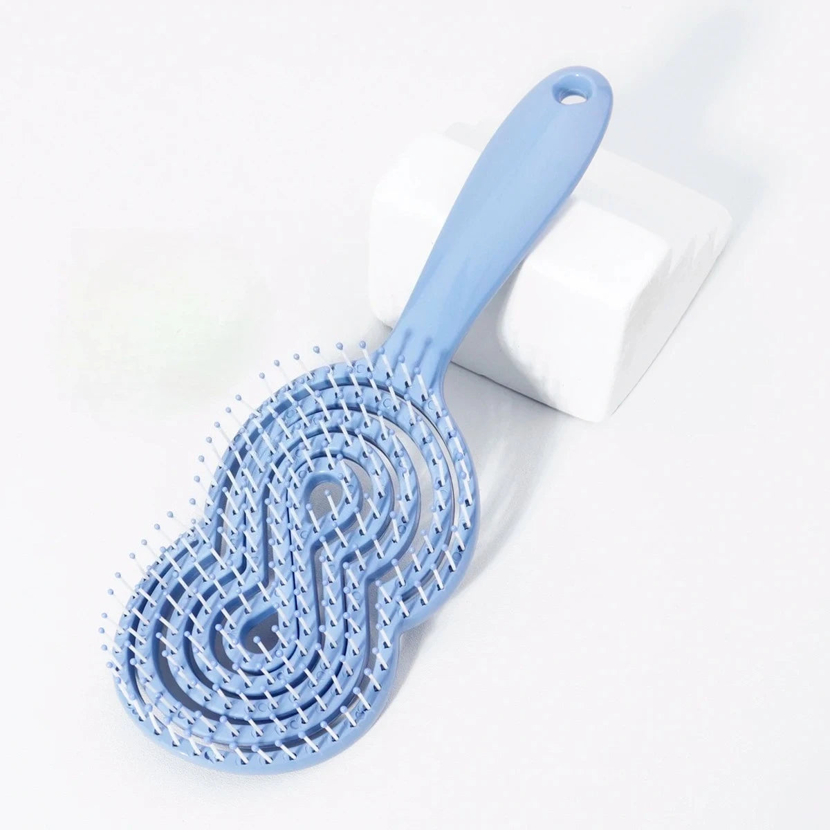 Anti-Static Hollow Loop Brush for Wigs & Real Hair Loop Hair Brush Peaceful Pleasures Health and Wellness Blue