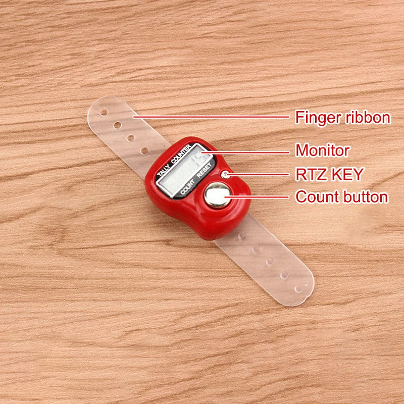 Versatile Mini Finger Counter Compass LED Electronic Handheld Tally Counter Clicker Counter Ring 0-99999 Peaceful Pleasures Health and Wellness