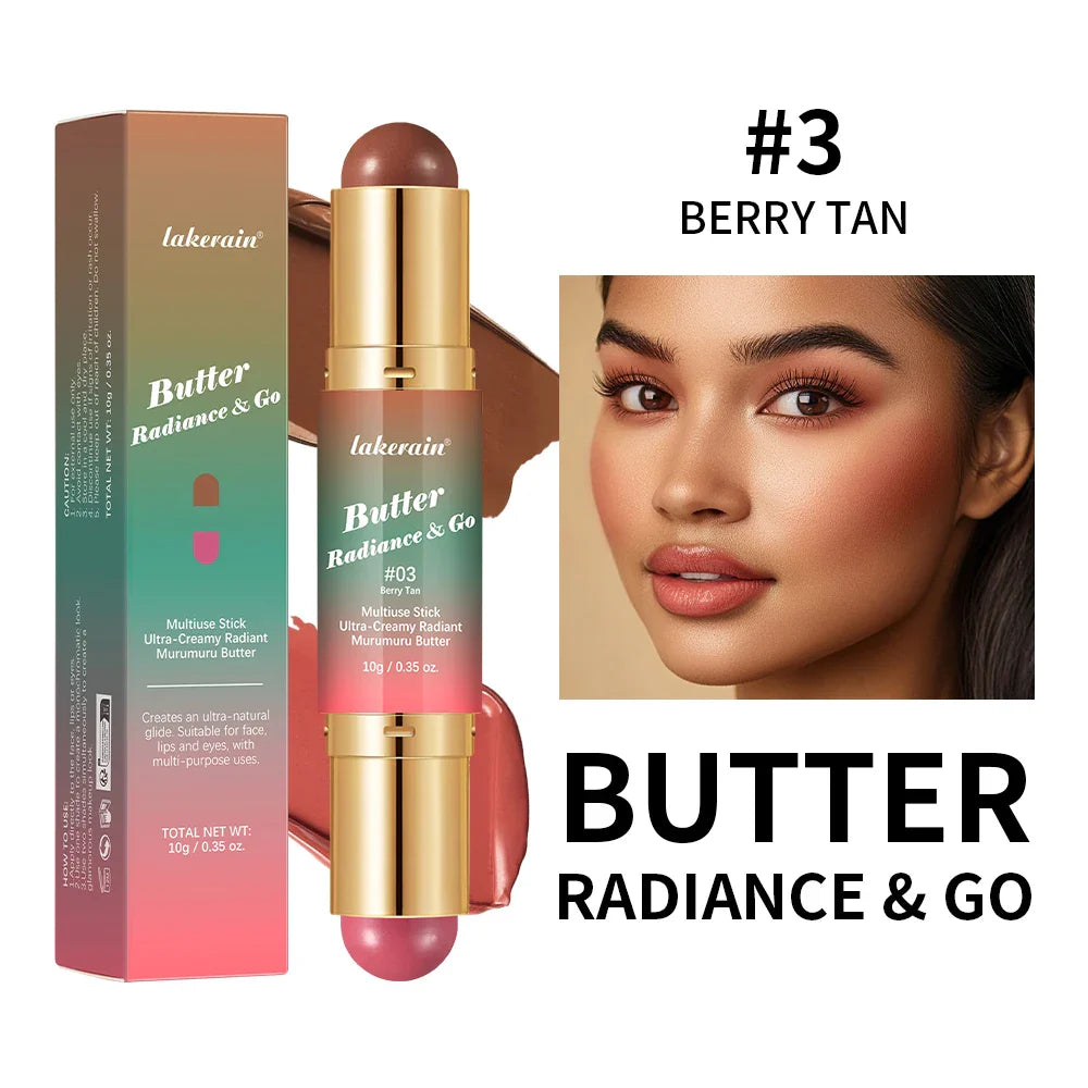 Dual-Ended Blush & Bronzer Stick – 3-in-1 Creamy Matte Makeup