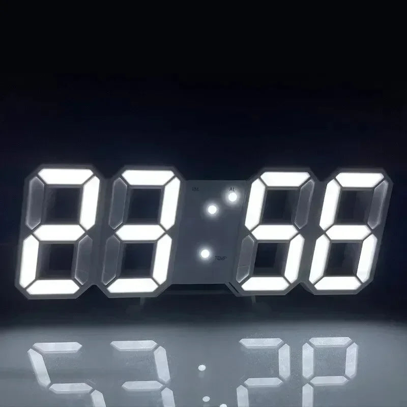 LED Digital Wall Clock – 3D Alarm & Timer for Home Décor LED Digital Clock Peaceful Pleasures Health and Wellness