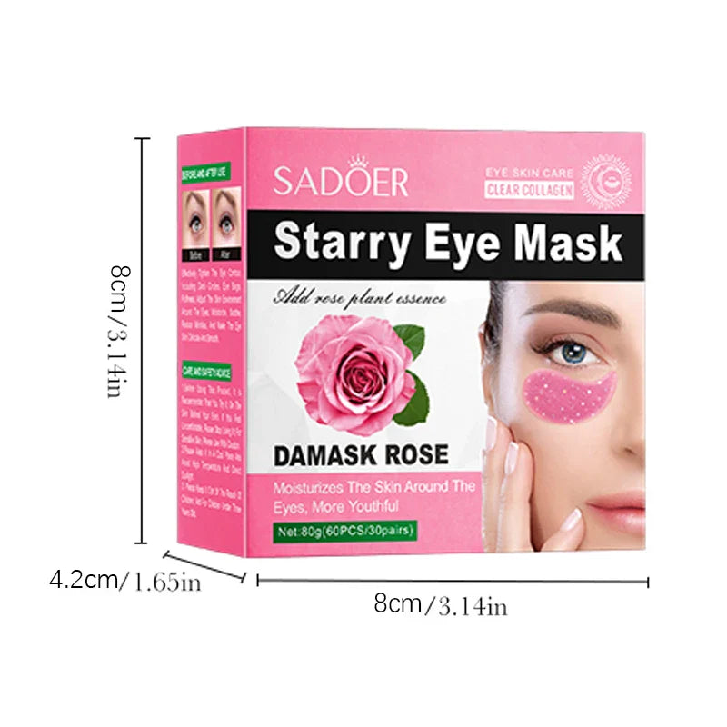 Rose Collagen Eye Masks 60 Pcs – Moisturizing Eye Patches