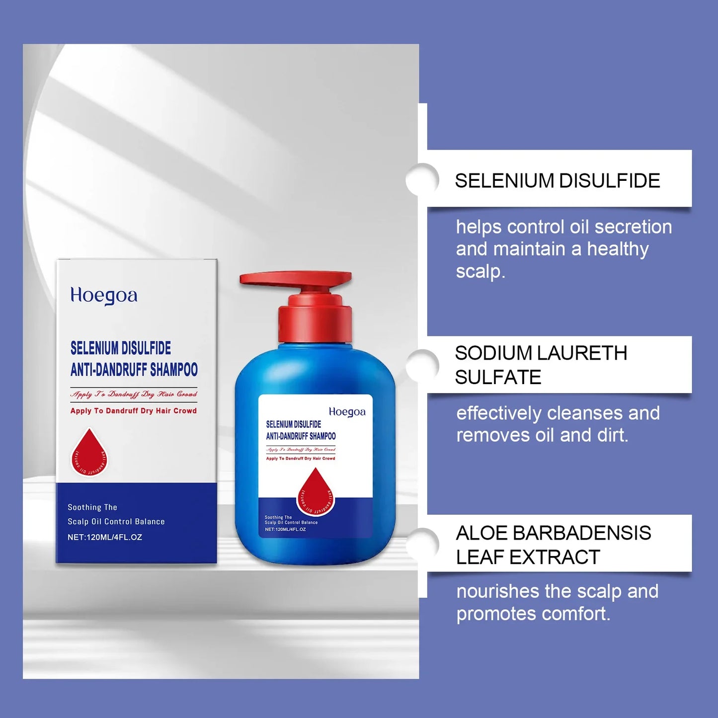 HOEGOA Selenium Sulfide Dandruff Control Shampoo 120ml