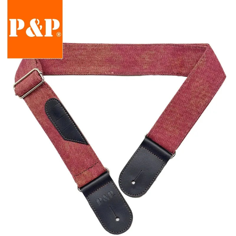 Leather Denim Guitar Strap Acoustic Electric Vintage Fashion Shoulder
