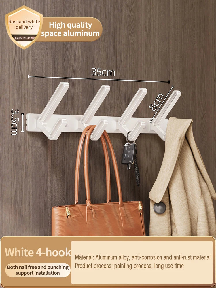 No-Drill Aluminum Wall Hooks – 6 Robe & Clothes Hangers