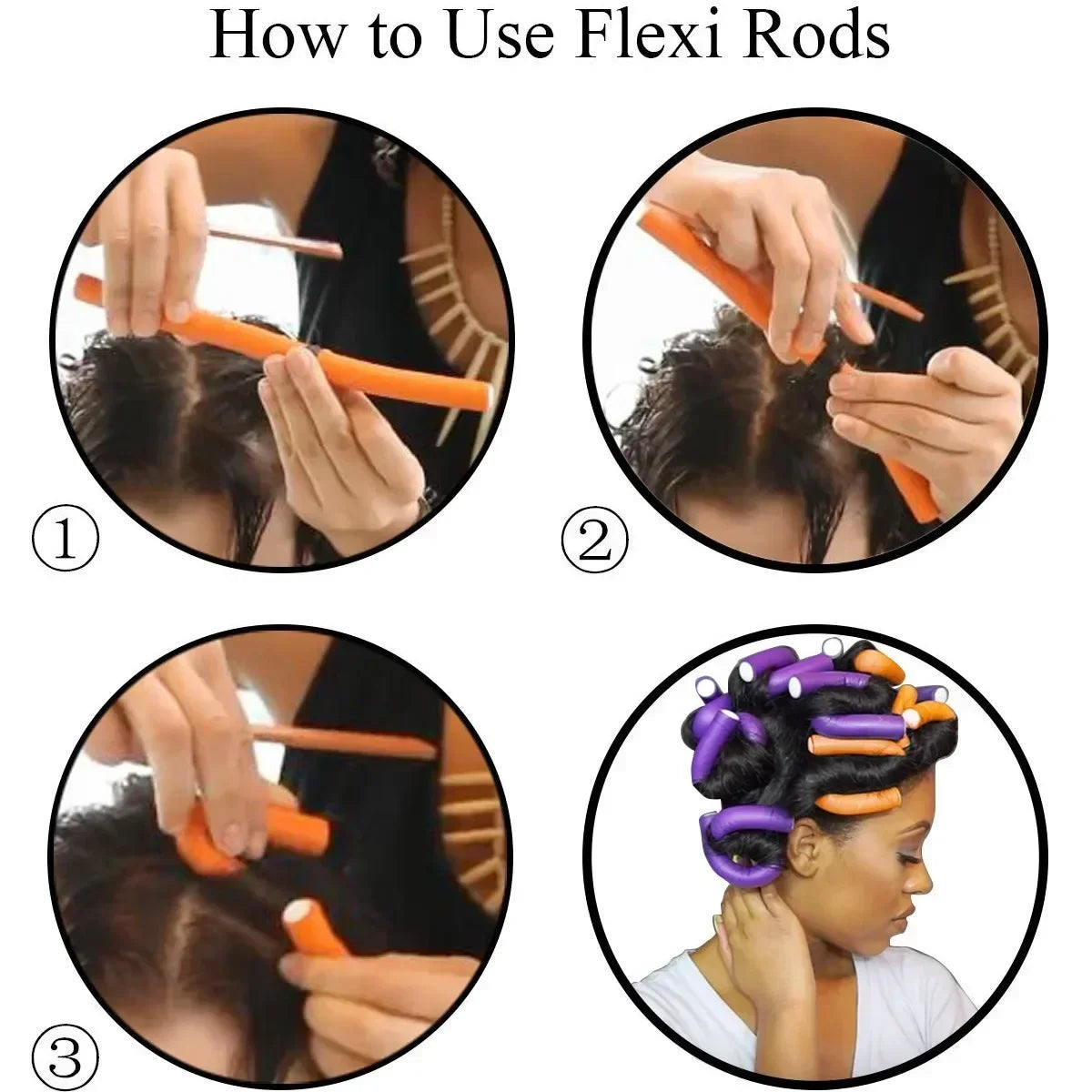 Flexible Hair Curling Rod Hair Curler Makers Soft Foam Bendy Twist Curls Flexi Rollers Styling Tools Hair Roller Peaceful Pleasures Health and Wellness