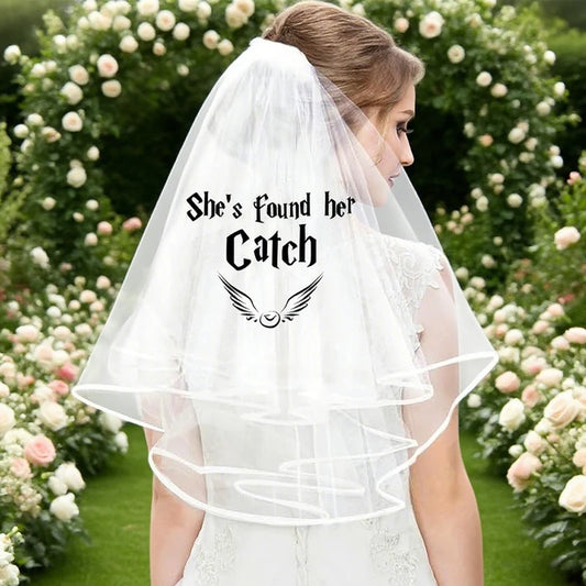 Wizard Theme Bachelorette Veil – She's Found Her Catch Bridal Gift Bridal Party Veil Peaceful Pleasures Health and Wellness