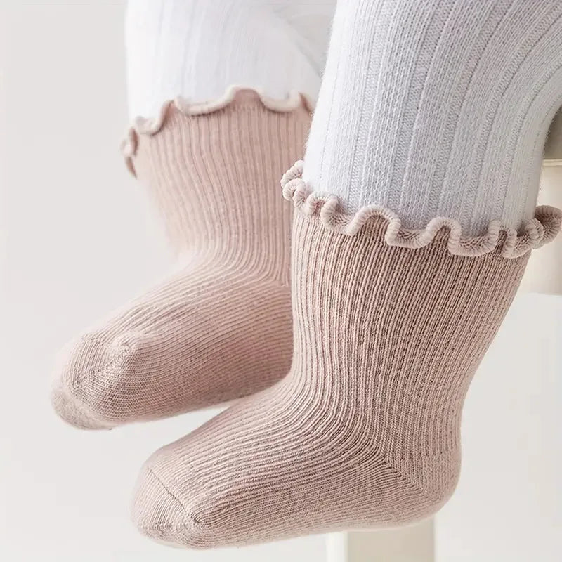 Girls Toddler Retro Knitted Cotton Socks | Ages 1–5 Years