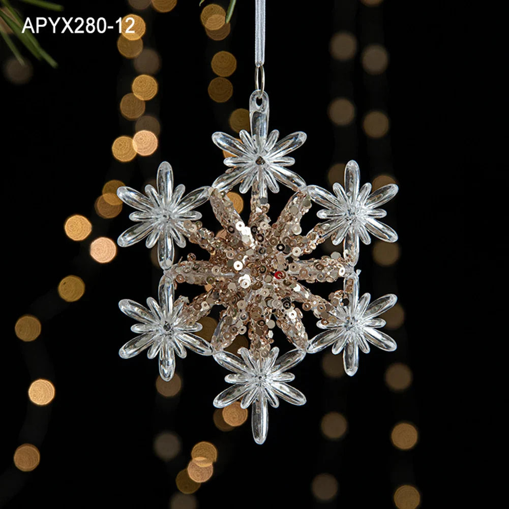 Crystal Acrylic Snowflake Christmas Ornaments – Transparent