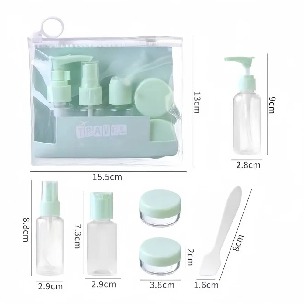 6-Piece Leak-Proof Refillable Travel Bottle Set + Toiletry Bag