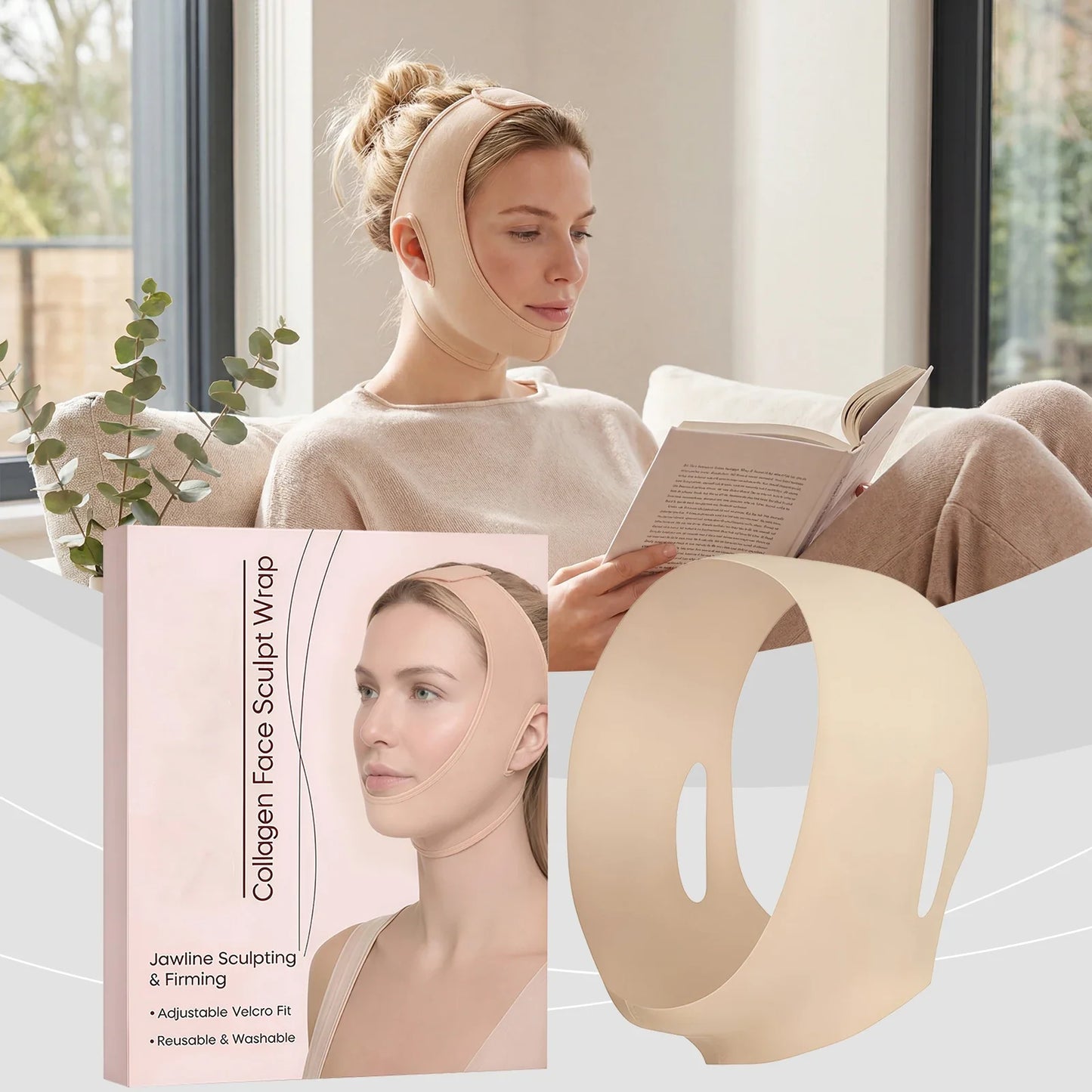 V-Line Jaw Lifting Face Strap – Breathable Contour Wrap