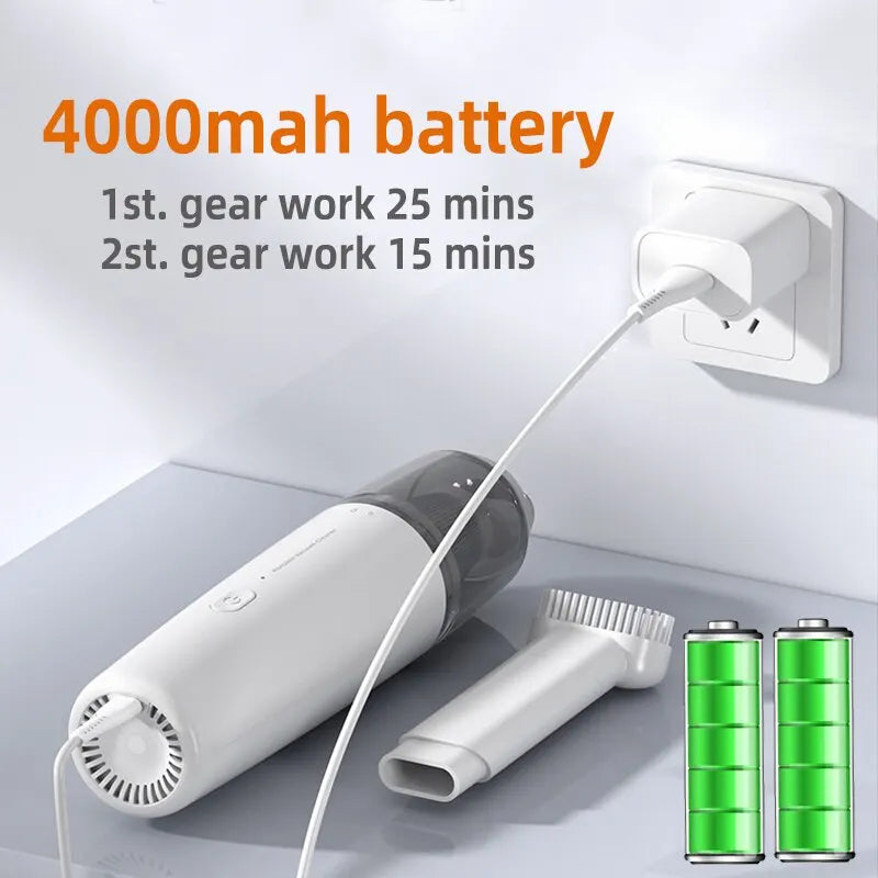 Vacuum Cleaner Mini Car Cleaning Powerful Suction Handheld Car Vacuum Cleaner Rechargeable for Car and Home Auto Vacuum Cleaner Peaceful Pleasures Health and Wellness