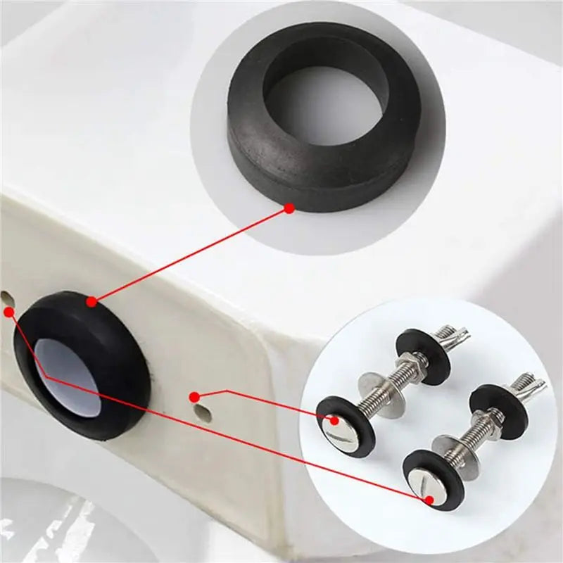 A36T-6 Pack Toilet Tank To Bowl Bolt Kits Cistern Bolts Kit,Stainless Steel Toilet Pan Fixing Fitting With Double Gaskets Peaceful Pleasures Health and Wellness