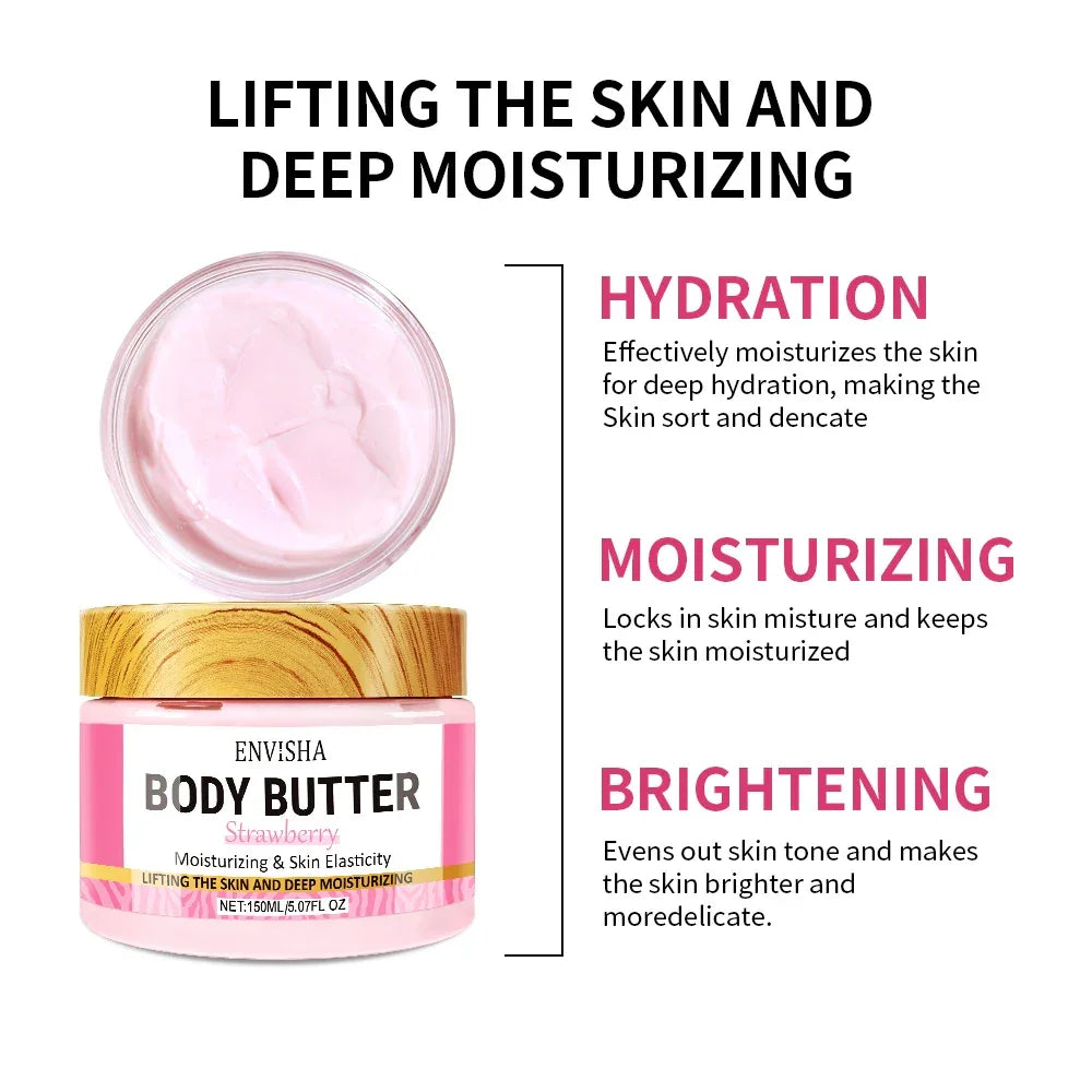Strawberry Body Butter Lotion – Moisturizing & Brightening Cream Peaceful Pleasures Health and Wellness
