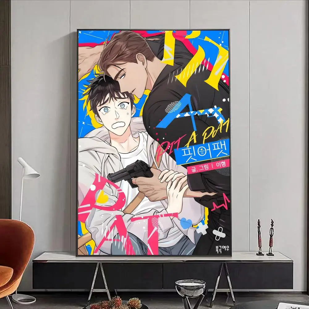 Semantic Error Jaeyoung & Sangwoo HD Waterproof Anime Poster Anime Wall Poster Peaceful Pleasures Health and Wellness Black7 40X50cmNoframe