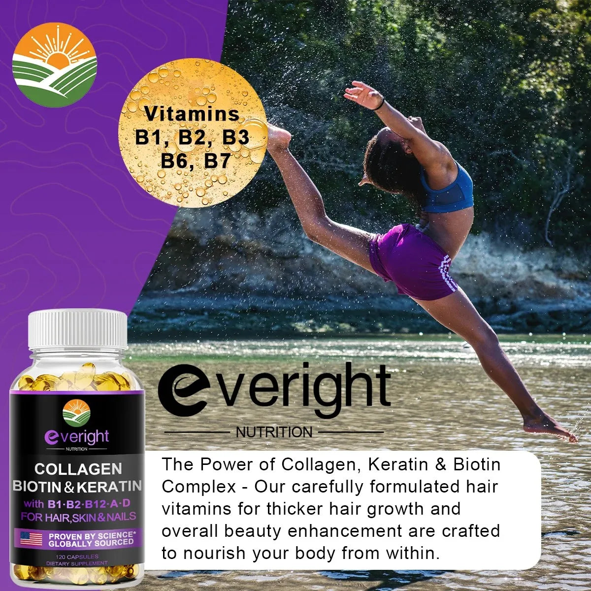 Biotin Collagen Keratin Hair Growth Supplement – Skin & Nails