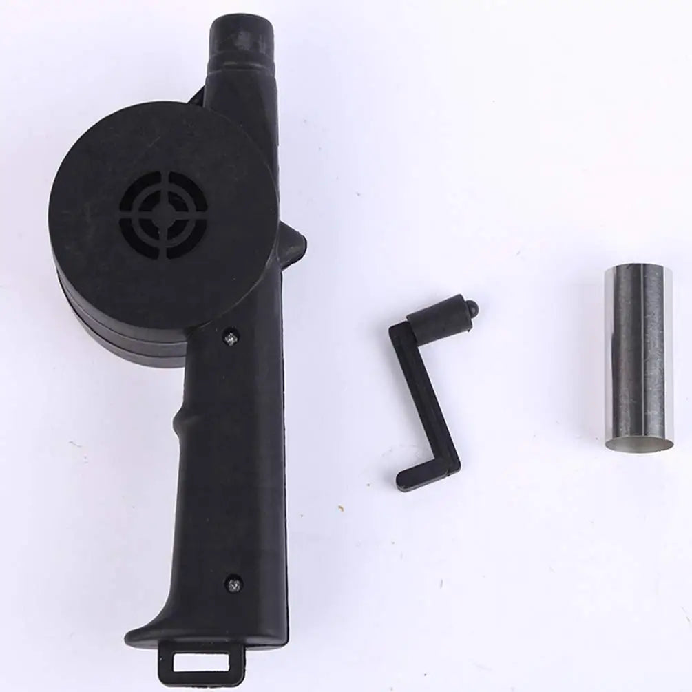 Hand-Crank BBQ Air Blower – Portable Fire Bellows for Camping