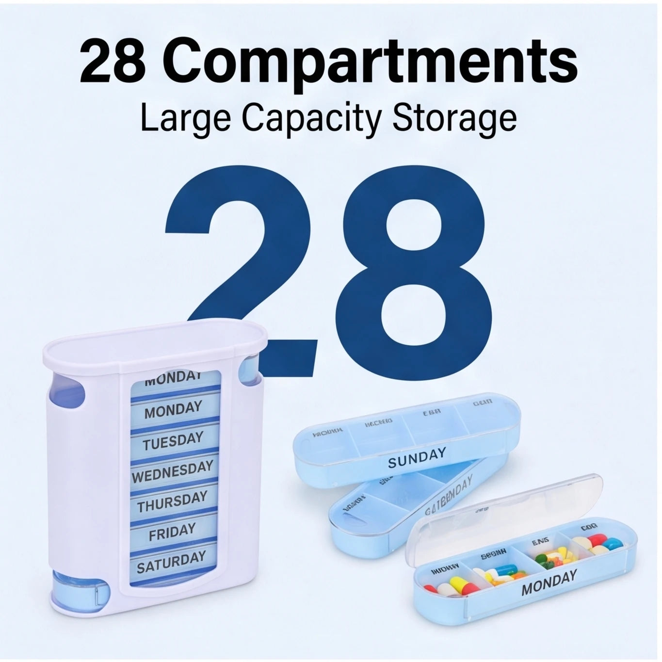 7-Day Weekly Pill Organizer – Portable Medicine Tablet Case