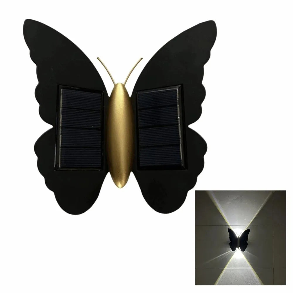 Butterfly Solar Wall Light | Auto On/Off, IP44 Outdoor Garden