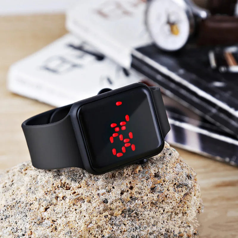 TINUORA Square LED Digital Watch – Unisex Casual Sports Wristwatch