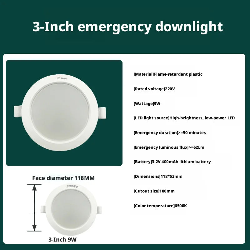 SHINEKNOT 36V LED Emergency Ceiling Light | 13W Embedded Tube