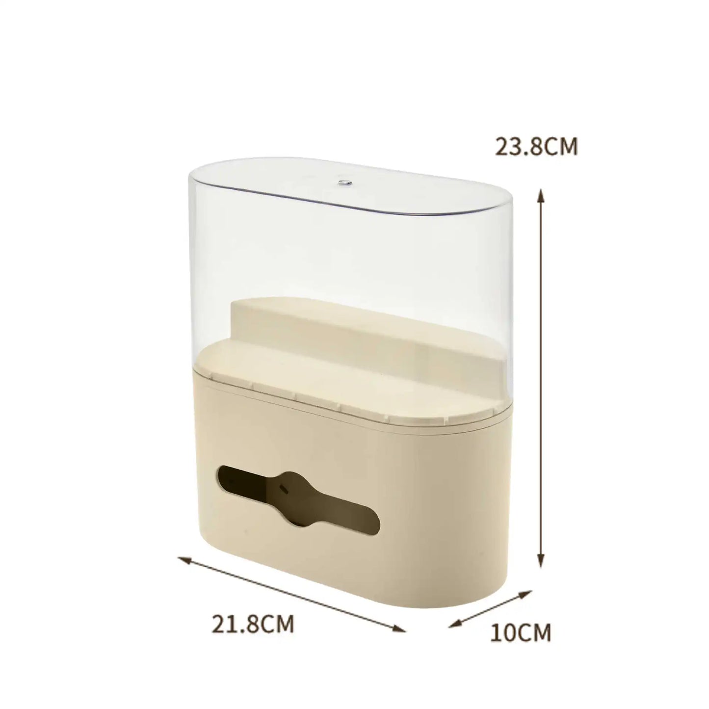Collectible Figure Tissue Box - Clear Dustproof Display Case for Vinyl Toys with Creative Desktop Design Box Storage Peaceful Pleasures Health and Wellness Cream with Ladder