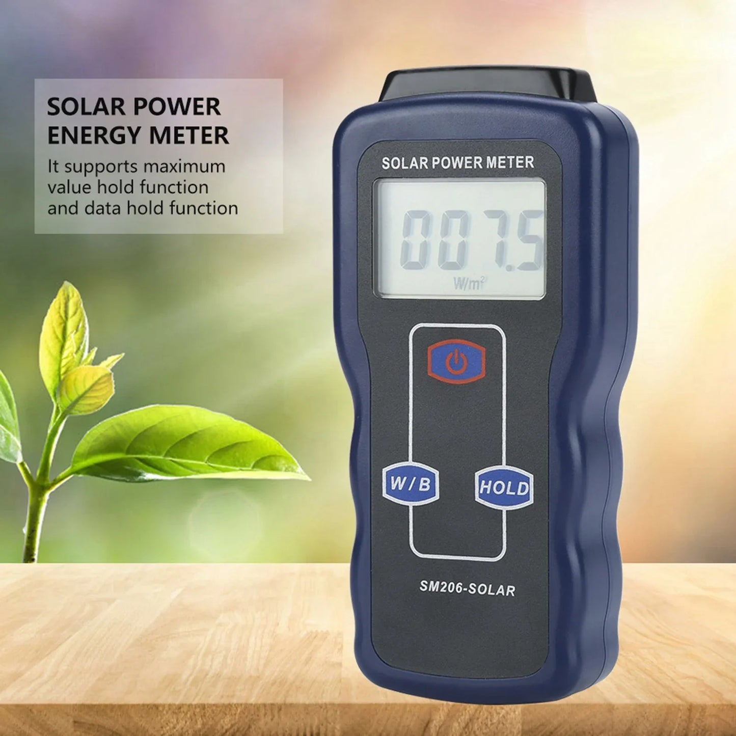 SM206 Digital Solar Power Meter Sun Light Radiation Measuring Testing