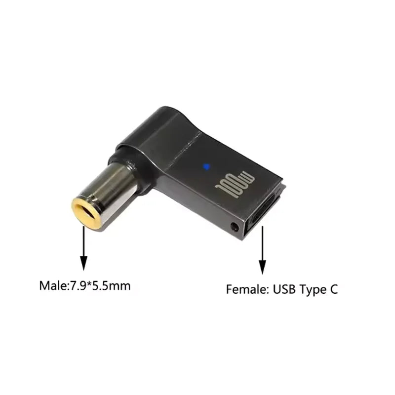 100W USB-C to DC Laptop Charger Adapter – Dell HP Asus Lenovo Peaceful Pleasures Health and Wellness 7.9-5.5mm