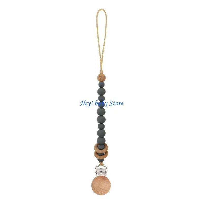 Handmade Wooden Silicone Baby Pacifier Soother Chain | 0–12M