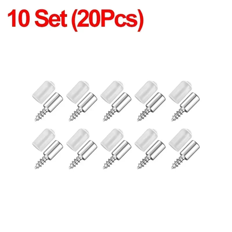 100/10PCS Self Tapping Screw Layer Plate Holder Wardrobe Septum Brackets Fixed Screw Shelf Support Pegs with Non-Slip Sleeve Peaceful Pleasures Health and Wellness 10Set (20PCS)