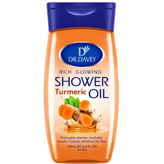 DR.DAVEY Turmeric Shower Oil 200ml – Body Moisturizer for Men & Women Turmeric Shower Oil Oasis Select Moisturizing Shea Butter