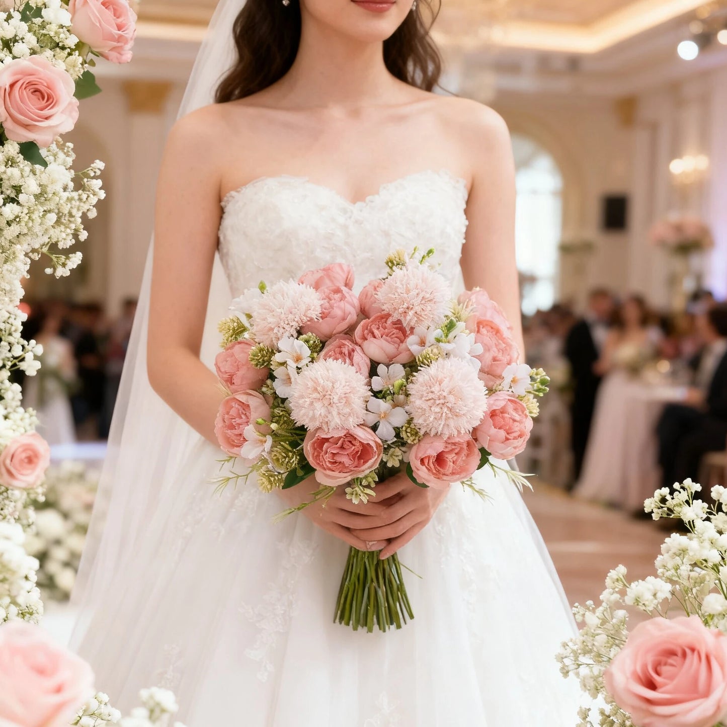Artificial Silk Peony Bouquet | Wedding & Home Decor Flowers