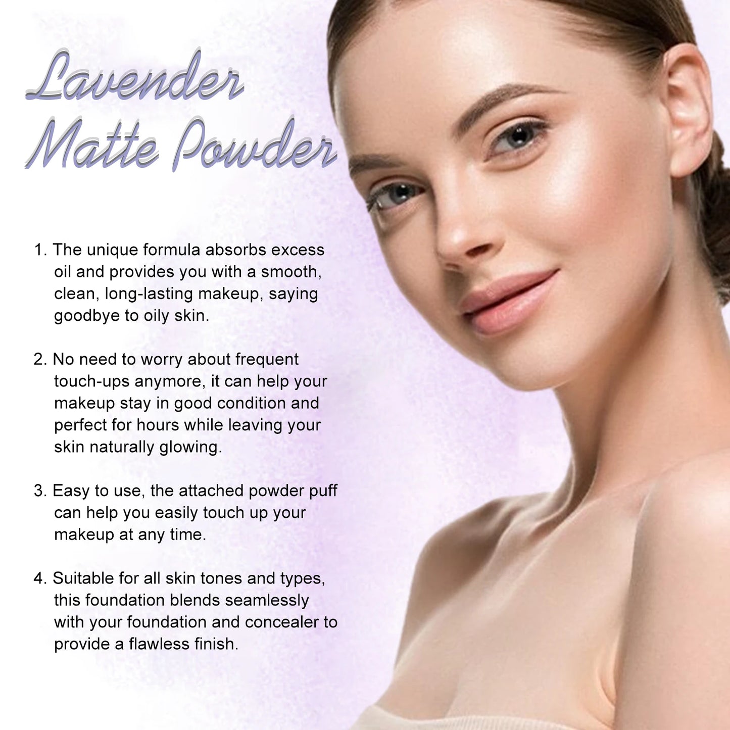 Lavender Matte Setting Powder – Oil Control & Waterproof, 10g