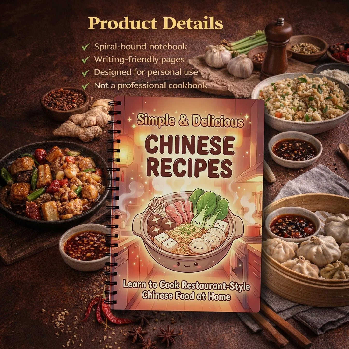 Chinese Home Cooking Recipe Notebook Step Instructions Meal Prep