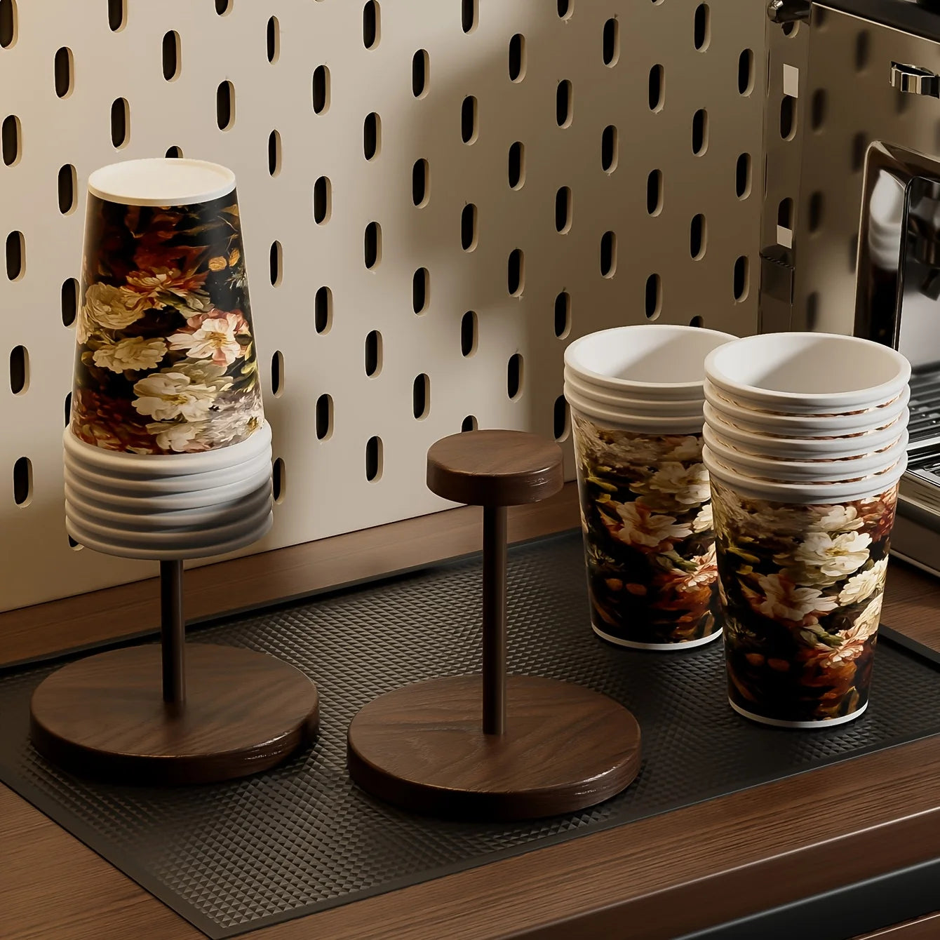 Disposable Cup Dispenser Desktop Holder & Coffee Bar Organizer