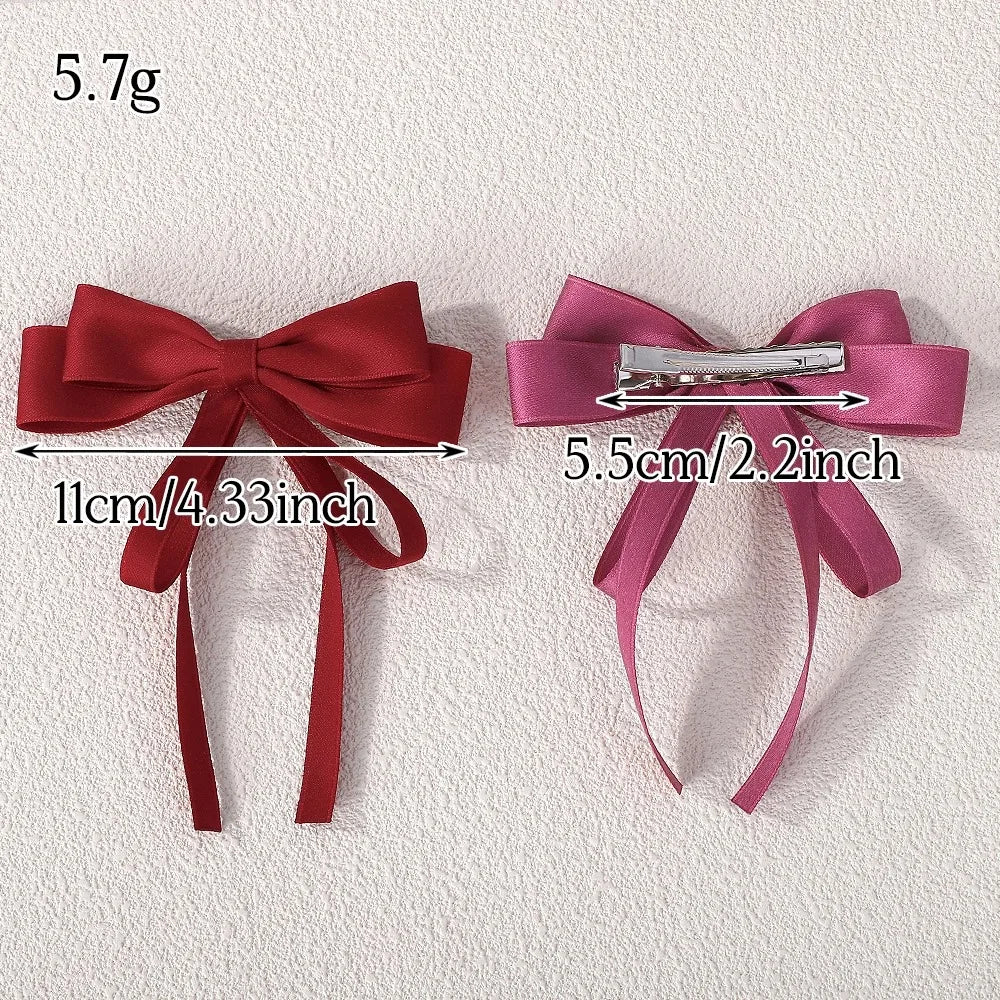 Korean Fashion Fabric Hair Bow Hairpin Women Girls Ribbon Clips