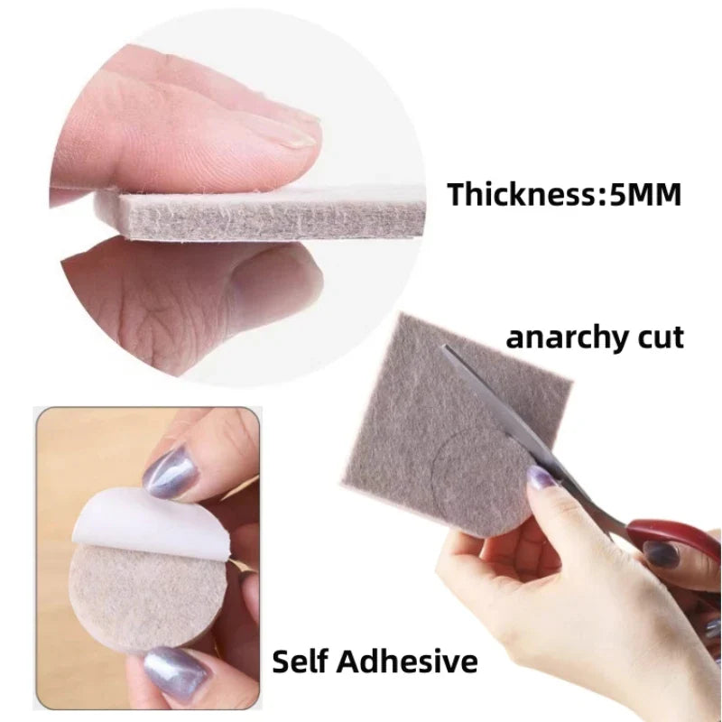 Felt Furniture Leg Pads 18–128pcs | Self-Adhesive Floor Protectors