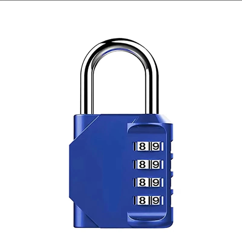 4-digit Padlock Combination Lock/Waterproof Suitcase Lock Locker Bag Bag Gym Home/zinc Alloy Weatherproof Outdoor Fence Lock Peaceful Pleasures Health and Wellness Blue