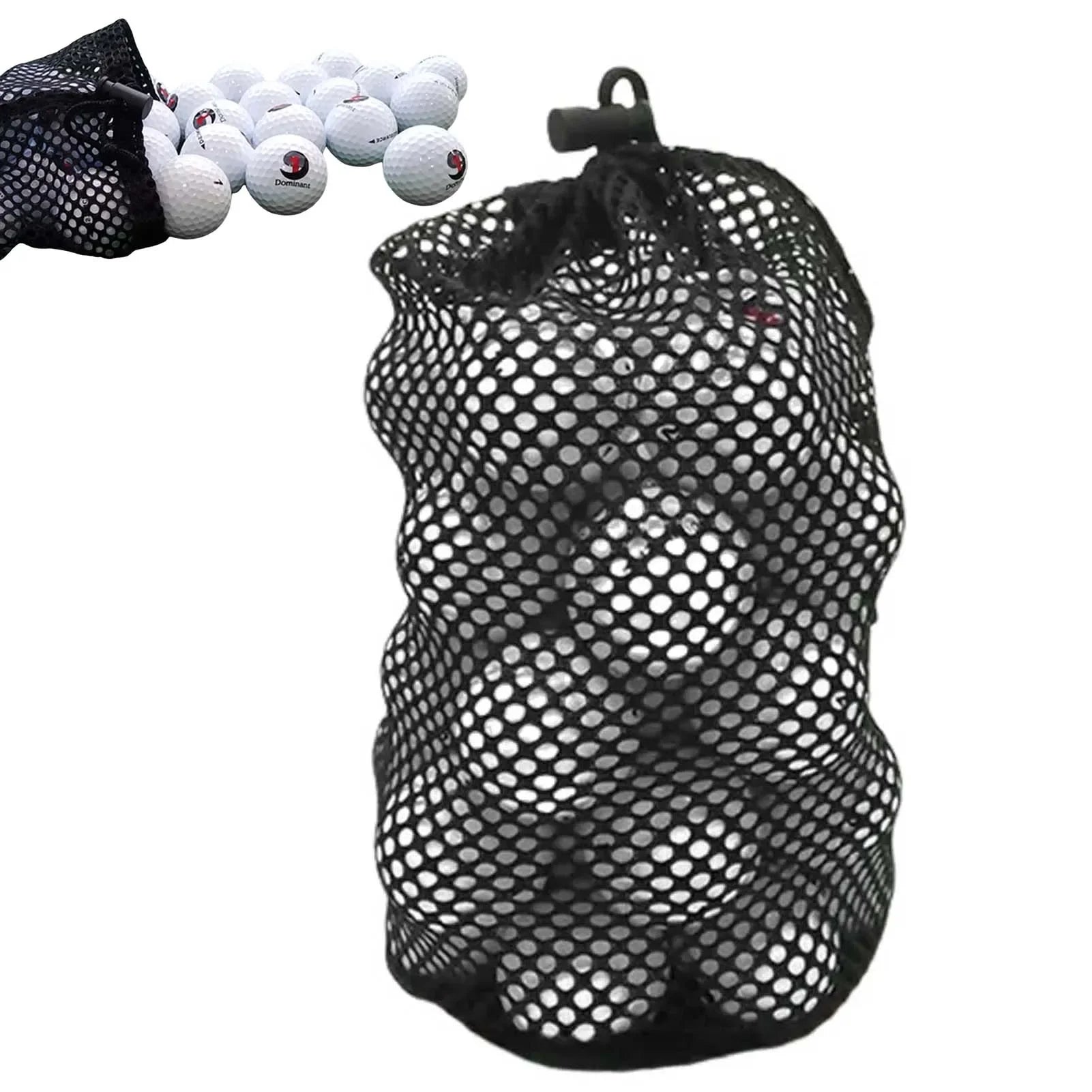 Black Golf Ball Pouch Bag with Durable Nylon Material Sports Mesh Net Bag Suitable for Outdoor Gyms Travel Peaceful Pleasures Health and Wellness