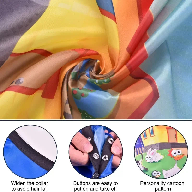 Kids Hair Cutting Cape Gown Hairdresser Barber Apron Hairdressing Children Girls Boys Hair Cut Cloak Umbrella Protecter Peaceful Pleasures Health and Wellness